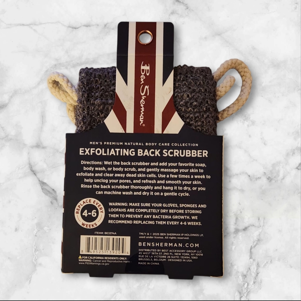 Ben Sherman Exfoliating Back Scrubber - Black/Grey and Cream Rope Color - Picture 2 of 2